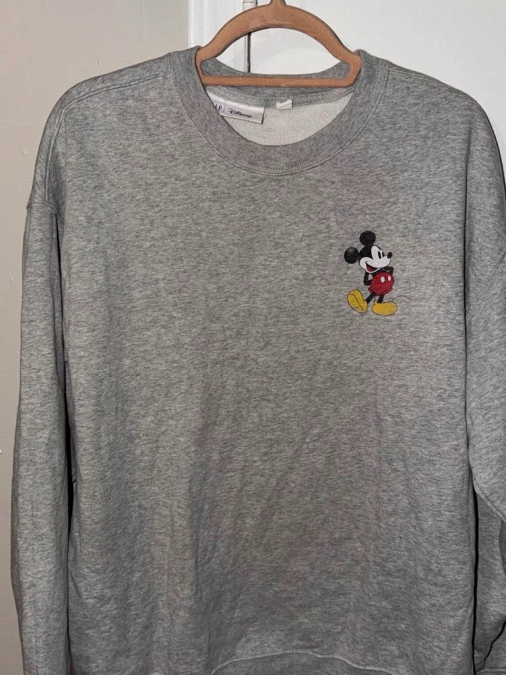 GAP Gray Crewneck Sweatshirt with Mickey Mouse Patch